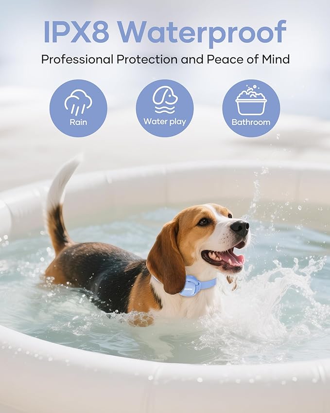 Jugbow Dog Training Collar - 4200FT Remote Dog Collar with 3 Training Modes, Dog Collars for Small Dogs with Security Lock & IPX8-Waterproof, Rechargeable E-Collar for Mini Small Medium Dogs (Blue)