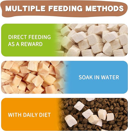 Dancing Tail Freeze Dried Raw Cat and Dog Treats, Healthy Limited Ingredient Chicken Cube Weight Control Traing Treats for Small Dogs Cats 5 Ounce
