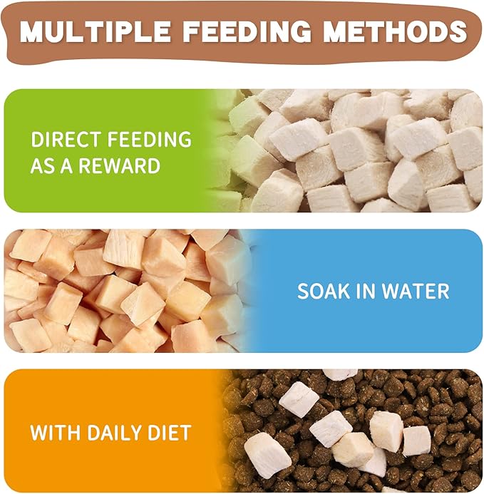 Dancing Tail Freeze Dried Raw Cat and Dog Treats, Healthy Limited Ingredient Chicken Cube Weight Control Traing Treats for Small Dogs Cats (Chicken)