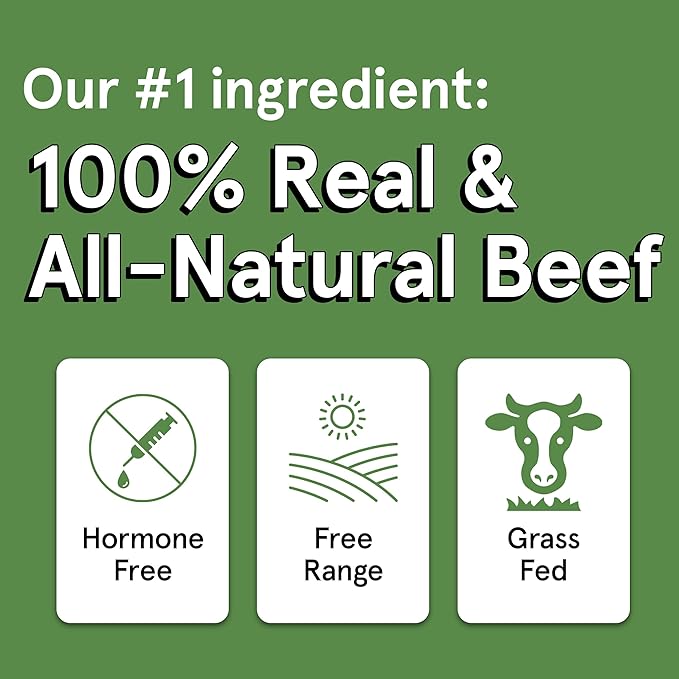 TRMC Real Meat Dog Treats - 12oz Bag of Bite-Sized Air-Dried Beef Jerky for Dogs - Grain-Free Jerky Dog Treats Made up of 95% Free-Range, Grass Fed Beef - All-Natural High Protein Dog Treats