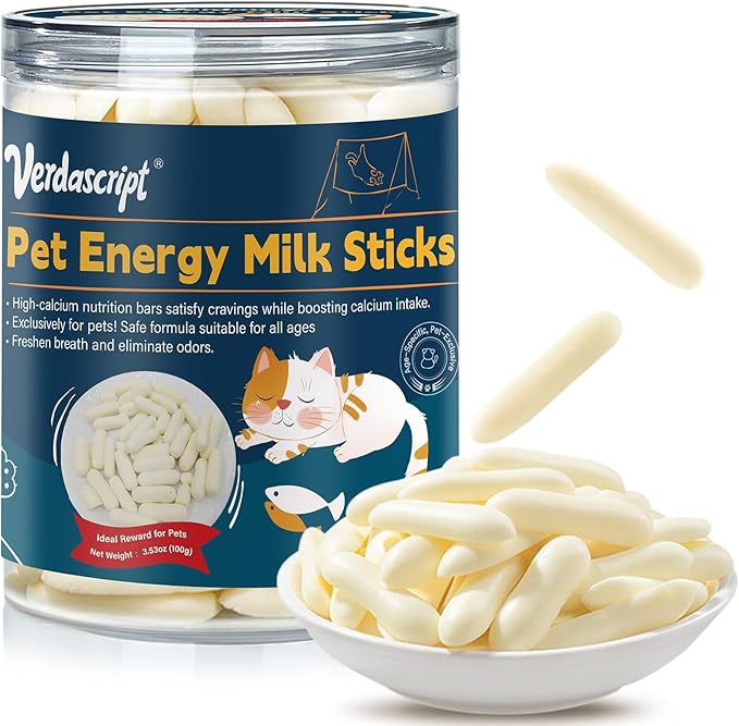 Natural High Protein Pet Milk Sticks - 100g Can Calcium Supplement Training Treats for Dogs & Cats Healthy Daily Snack，Teeth Cleaning，Dental Care