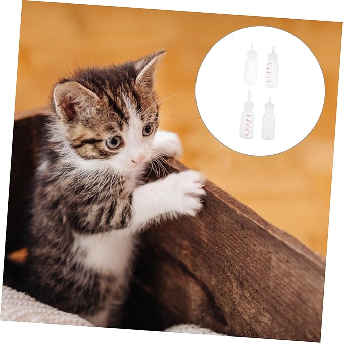 50ml Silicone Baby Milk Bottle 4-Pack Dog Cat Feeding Bottles with Replaceable Nipples for Puppies and Kittens PET Nursing Supplies