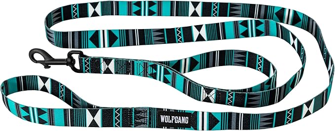Wolfgang Heavy Duty Dog Leash, Pull-Tested for Walking & Training, WesternSky Print, Dual Handle Large