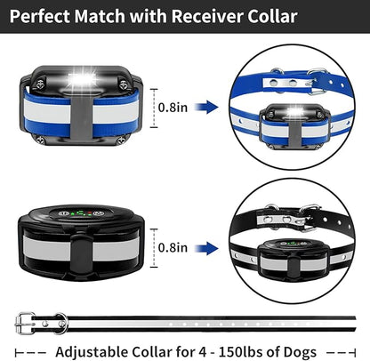 PaiPaitek Shock Collar Replacement Strap 2-Pack - Compatible with Jugbow, Garmin, Patpet | 3/4 Inch Adjustable TPU Collar for Dogs | Waterproof & Reflective Design for Training, Walking