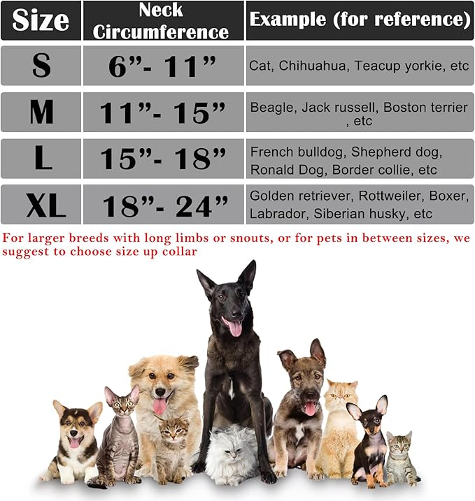 Katoggy Inflatable Cone Collar for After Surgery, Soft Adjustable Blow up Donut E-Collar for Small Medium Large Dogs and Cats