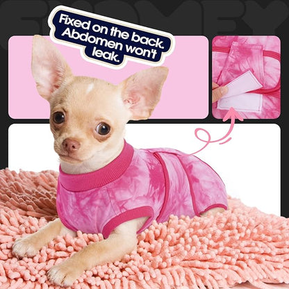 FUAMEY Surgery Recovery Suit for Large Dogs,Dog Surgery Suit Female Spay Male Dogs Neuter Recovery Shirt Dog Onesie Anti Licking Abdominal Wounds Pet Bodysuit Skin Conditions Rose Dye XL