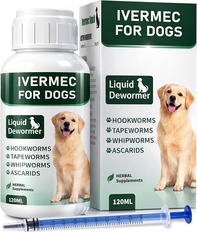 Dewormer for Dogs, Broad Spectrum for All Wormer, Promotes Digestive Comfort & Daily Balance, Pin Worms, Hookworms, Lung Worms, Round Worms, Easy-to-Use Liquid, 120 mL