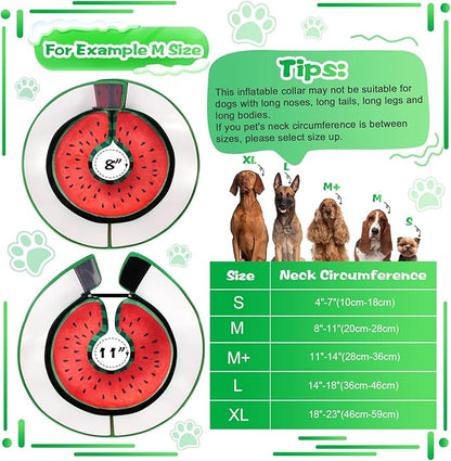 CNEO Inflatable Dog Cone Collar with Detachable Enhanced Anti-Licking Shield, Soft Neck Donut Collar for Dogs After Surgery, Adjustable Dog Cone Alternative for Large Medium Small Dogs & Cats