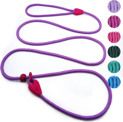 Dog Leashes for Small Medium Dogs Slip Leads for Dogs 6FT Slip Leash for Dogs Dog Lead with 6 Colors Strong Nylon Dog Training Leash No Pull Rope Dog Leash (Deep Purple)