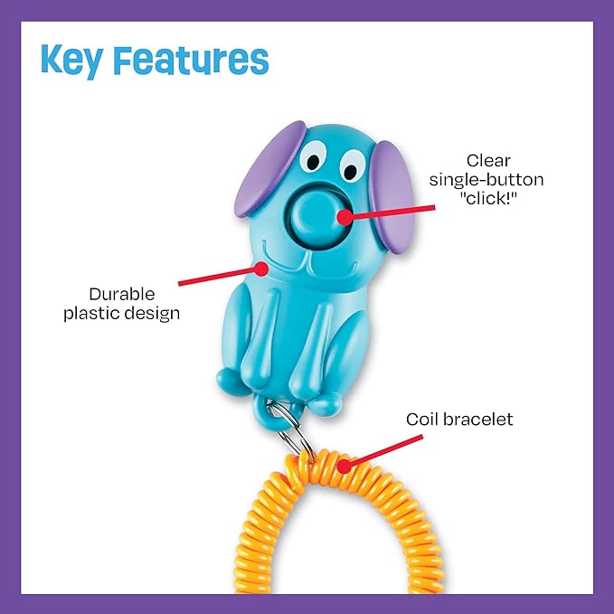 Brightkins Puppy Training Clicker - Dog Training & Behavior Aids, Puppy Obedience Clicker, Pet Trainer Tools, Cat Trainer Supplies, Clickers for Dogs and Puppies, Clear Sound, 1 Piece