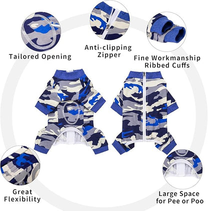 Dog Surgery Recovery Suit, Dog Onesie for Surgery Female Male Dogs, Dogs Pajamas Long Sleeve, Small Dogs Onesie, Abdominal Wound Bandages Surgical Suit, Cat Recovery Suit for Shedding Skin Disease