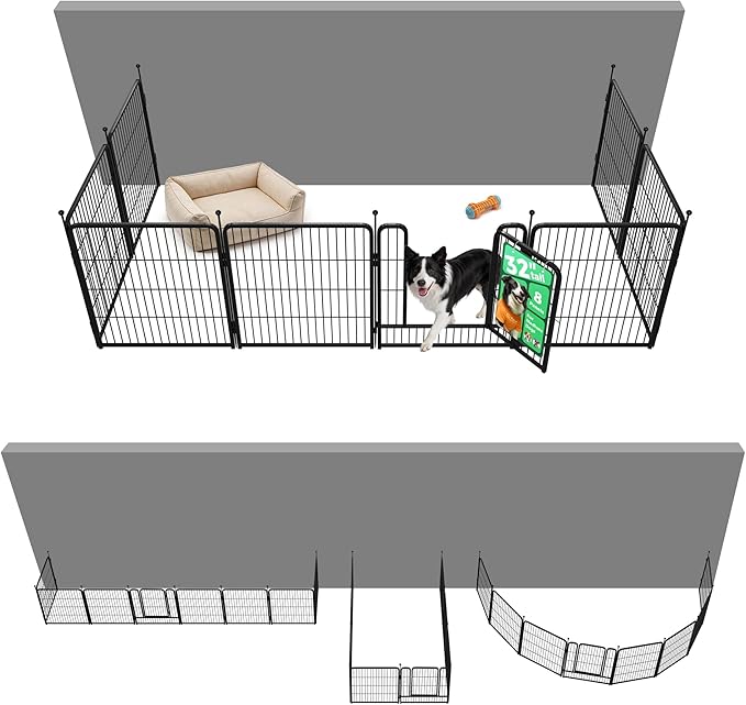 FXW Rollick Dog Playpen with Anchor Kit (Pack of 4) – 32 Inch 8-Panel Dog Pen for Medium & Large Dogs, Stable & Safe Indoor/Outdoor Play│Patented