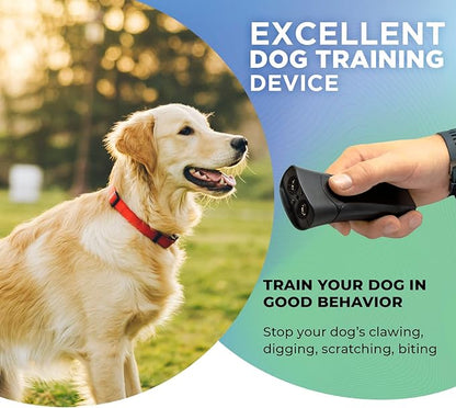 Bark Be Gone Barking Deterrent Device – Stop Barking & Repel Aggressive Pets – Humane Training Tool, Anti Barking Device Outdoor Indoor, Bark Control, No Shock Collar Alternative, Portable LED