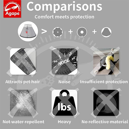 Agape Soft Dog Cone for Small Dogs & Cats, Comfy Dogs Recovery Collar After Surgery, Adjustable E Collar Alternative to Stop Licking, Protective Elizabethan Cones for Pup&Kitty, Comfortable Dog Cones