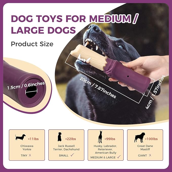 Dog Toys for Aggressive Chewers - Indestructible Extreme Tough Dog Chew Toys for Large, Medium, Small Breeds, Durable Chew Toys to Keep Them Busy, Treat Dispenser, Reduce Boredom, Teeth Cleaning