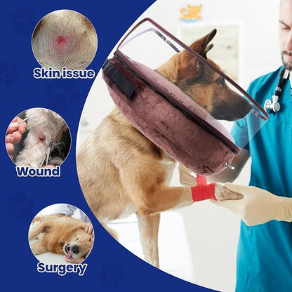 BARKLESS Dog Cone, Inflatable Dog Cone After Surgery for Large Breeds, Soft Surgery Collar with Enhanced Anti-Licking Guard Shield for Pets, Patented Protective Donut Collar