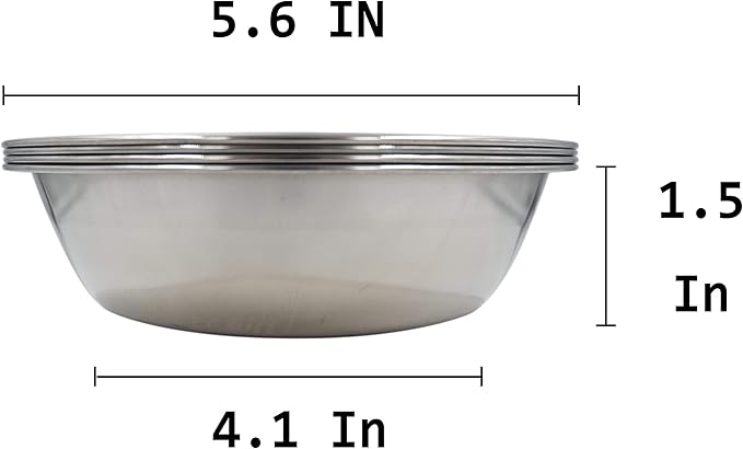 Stainless Steel Dog & Cat Bowls - 4-Pack
