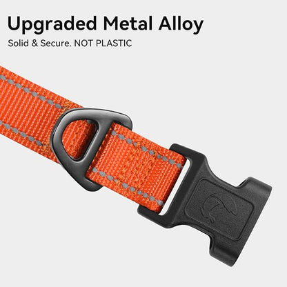 Joytale Dog Collar,Soft Neoprene Padded Breathable Nylon Pet Collar Adjustable for Puppy and Small Dogs,Orange,XS