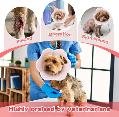 Soft Dog Cone Collar Alternative for Small Dogs(Adult Yorkshire Adult Chihuahua), Adjustable Protective Dog Head Recovery Cone, Elizabethan Comfortable Neck Pillow Cone After Surgery Anti Licking