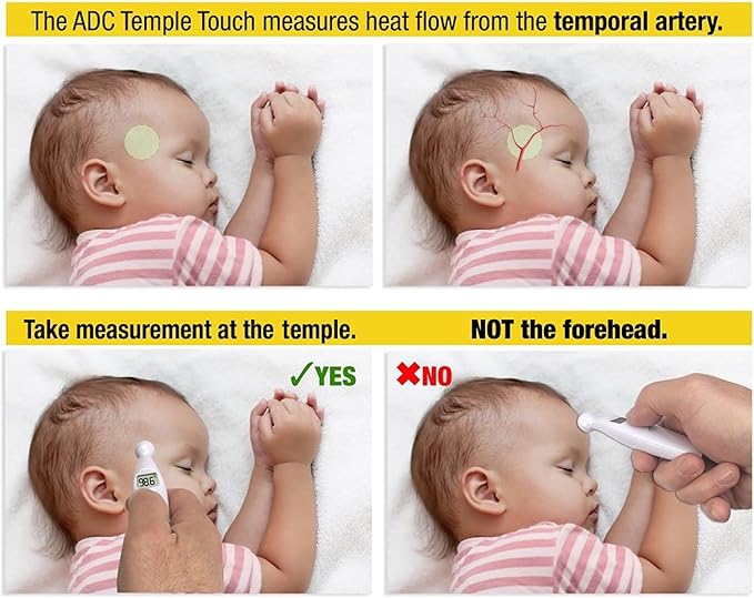 Adtemp 427 Temporal Contact Thermometer LCD Display 427 12 per Pack