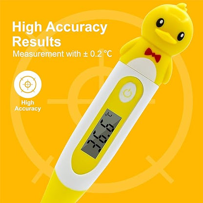 Digital Thermometer for Adults & Kids, Cartoon Design Oral Thermometer for Babies, Accurate Body Temperature Reading in 60 Seconds,with Fever Alert Sound Feature - 3 Pack