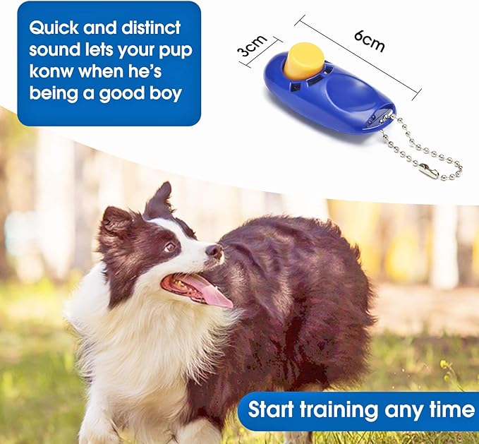 BAAPET 15/20/30/50/100 ft Long Dog Training Leash with Clickers for Small, Medium and Large Dogs or Cats (100 Feet, Blue)