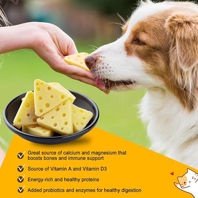 Yak Cheese Dog Chews with Probiotic - 15 Count Natural Cheese Training Rewards for Small, Medium & Large Dogs,High Protein Digestive Health & Skin Coat Support（4.2 oz / 120g）