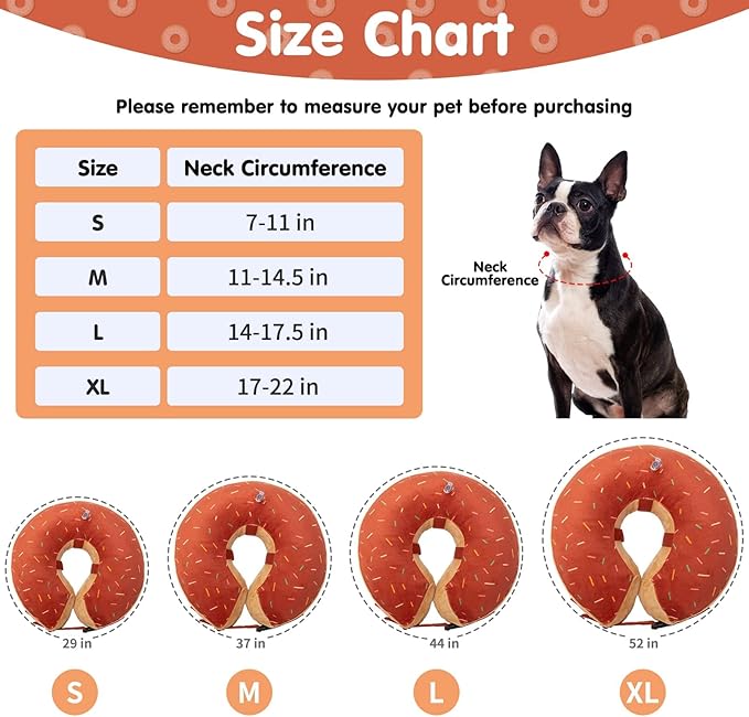 BINGPET Protective Dog Cone Collar,Soft Recovery Pet Cone for Dogs Cats,Washable Protective Recovery Collar for Large Medium Small Dogs,Inflatable Dog Cone