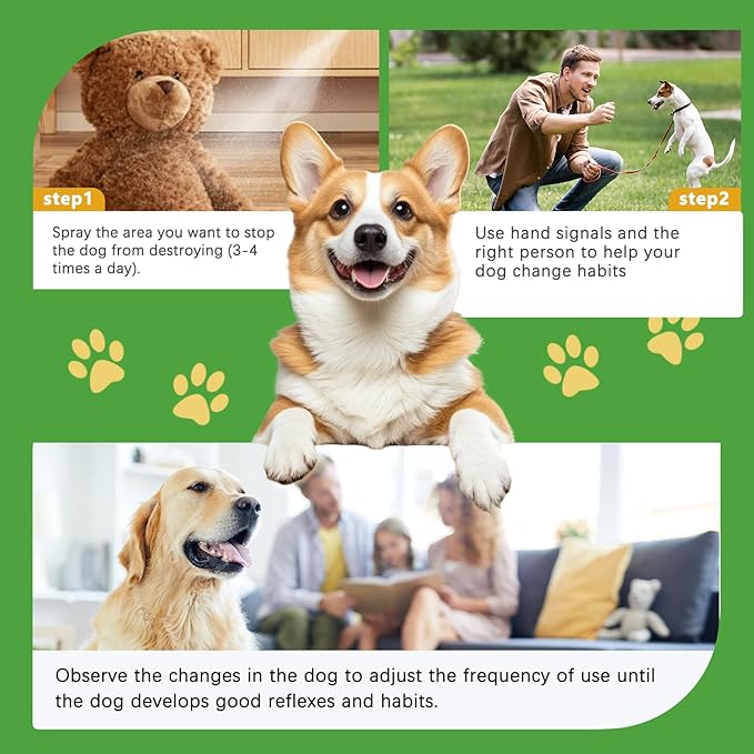 No Chew Spray for Dogs - Bitter Apple Spray for Dogs Stop Chewing Furniture - Shoes,Prevent Licking Bandages,Safe Do Training&Behavior Aids Spray,Indoor&Outdoor Use