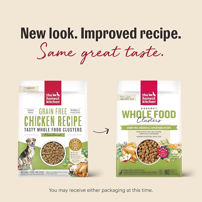 The Honest Kitchen Human Grade Whole Food Clusters Grain Free Chicken Dry Dog Food, 1 lb Trial Pouch