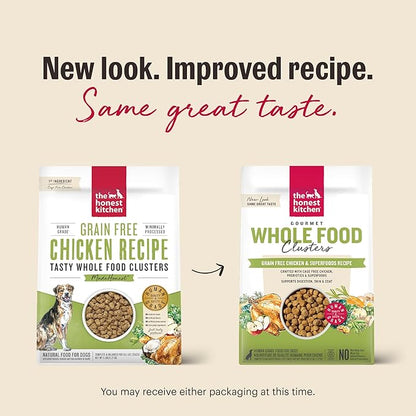 The Honest Kitchen Human Grade Whole Food Clusters Grain Free Chicken Dry Dog Food, 1 lb Trial Pouch