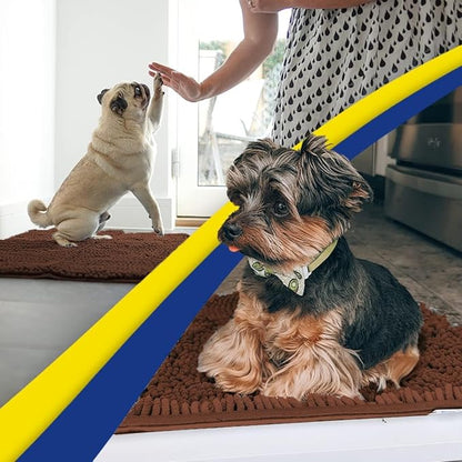 Muddy Mat® | Super Absorbent Door Mat Indoor, Microfiber Quick Dry Chenille Entryway Rug, Non-Slip Front Door Mat, Indoor Mats for Entryway, Machine Washable Pet Rug, Brown XXL 60"X48"