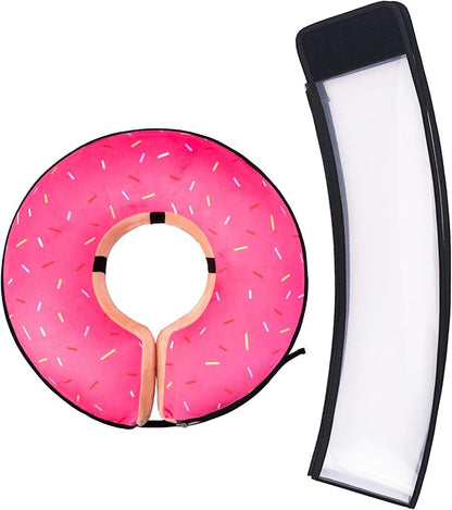 Transparent Shield Accessory for Inflatable Dog Cone Collar,Clear Shield Replacement with Zipper, Paired with MARIYAGO Inflatable Dog Donut Collar for Use (Blak Transparent, X-Large)