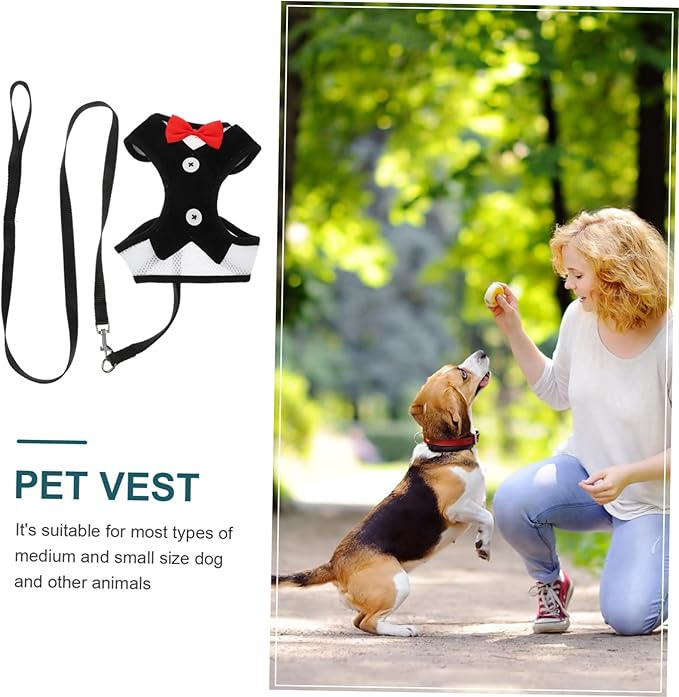 COLLBATH Small Dog Harness and Leash Set Style Tactical Harness Pet Vest Leash Kit