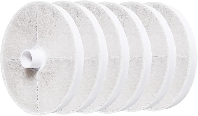 Amazon Basics Replacement Filters for 3L Pet Water Fountain, Pack of 6, White