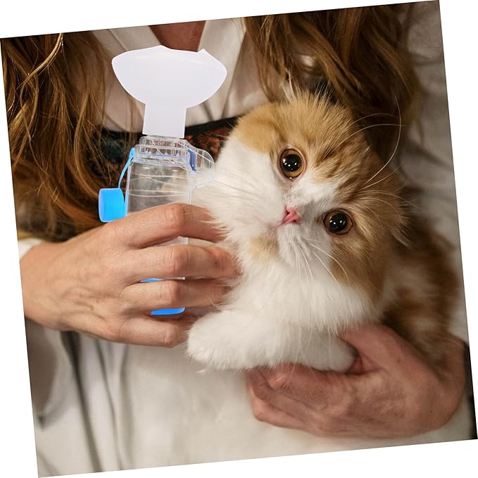 VICASKY Pet Aerosol Mask with Breathing Animal Shaped Chamber for Cats and Dogs Comfortable Fit for Home and Pet Hospitals Alleviates Coughing and Improves Breathing
