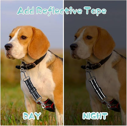 Dog Safety Clip,Prong Collar Safety Clip,Dog CollarClip Adjustable Reflective Nylon Puppy Collar Backup Collar Pet Collar Harness Connector Backup Clasp (Dark Blue)
