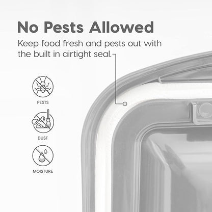 IRIS USA Airtight Dog Food Storage Container, WeatherPro, Up to 10 lbs, for Dog Cat Bird and Other Pet Food Storage Bin, Keep Fresh, Translucent Body, Made in USA, Clear/Gray