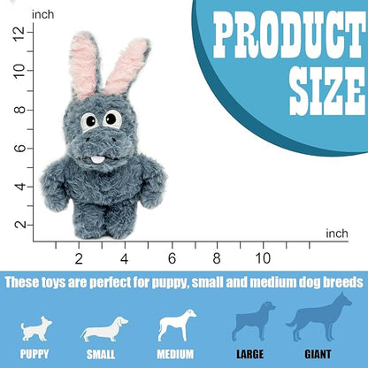Donkey Squeaky Dog Toys to Keep Them Busy, Stuffed Plush Dog Toy Birthday Gift Crinkle Pet Puppy Tug Toy for Small Medium Large Dogs (Grey)