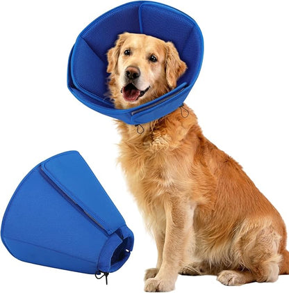 Dog Cone Collar - Soft Elizabethan Collar for Dogs After Surgery, Comfy Cone for Dogs to Stop Licking, Adjustable Dog Cone Alternative for Wound Healing (Navy XL)