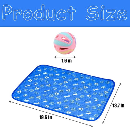 Puppy Pads with Pheromones, Reusable Pet Training Pads, Washable Dog Pee Pads for Home and Travel, Includes 1 Bone-Shaped Pad and 3 Bell Balls (50x30 cm)