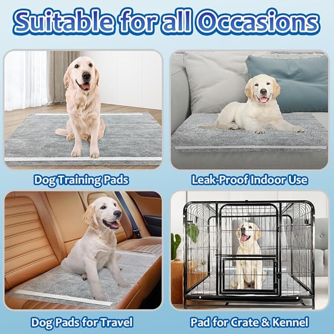 Charcoal Puppy Pads Extra Large 30"x36", 30 Count Super Absorbent Pee Pads for Dogs, Disposable Urine Bed Underpads for Doggy, Thicken XXL Disposable Pet Underpads, Piddle Pee Sheets