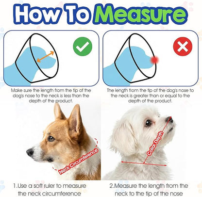 Soft Cone Collar for Dogs, Adjustable Breathable Cone Collar for Mild Care Small Dogs Fit Neck Size 11.8-13.8in, Post-Surgery Recovery E-Collar