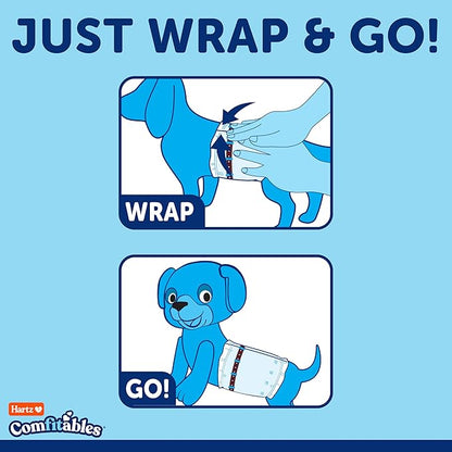 Hartz Comfitables Disposable Male Dog Wraps with Stretchy Waistband, Large 24 Count