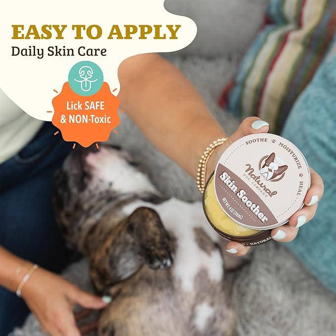 Natural Dog Company Skin Soother Balm for Dogs – Dog Skin Balm for Dry Winter Skin, Seasonal Sensitivity & Environmental Stress, Dog Moisturizer with Coconut Oil, Calendula & Vitamin E, 2 oz Tin