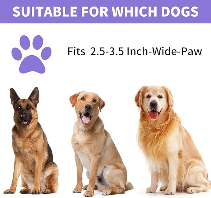 Professional 7 in 1 Dog Paw Cleaner for Dogs & Cats - Includes 1 Portable Paw Washer, 1 Bath Brush, 2 Dog Toothbrushes and 3 Absorbent Towels Note: Fits Paws 2.5 to 3.5 Inches Wide (Large, Purple)