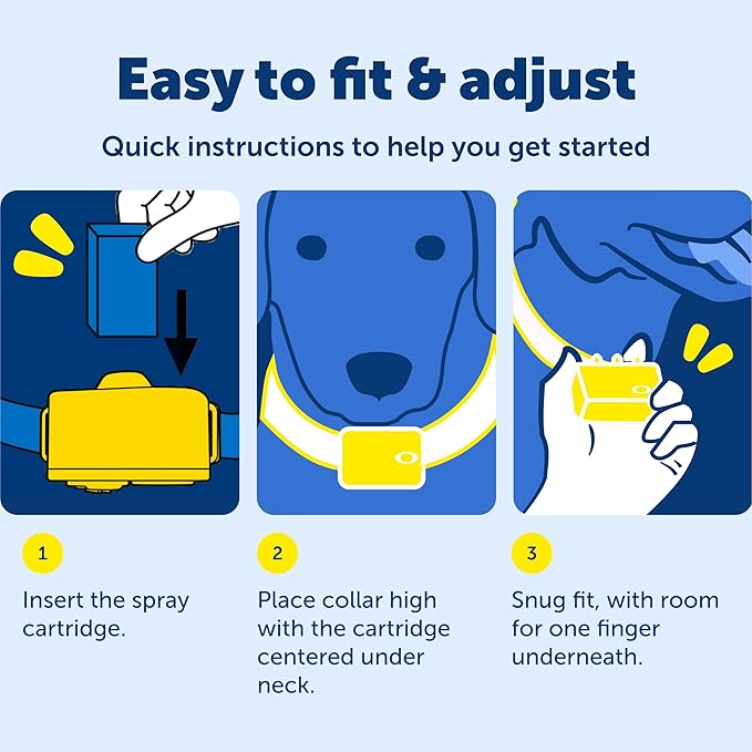 PetSafe Spray Bark Dog Collar, Automatic No Bark Device for Dogs 8 lb. and Up - Rechargeable and Water-Resistant – Includes Citronella and Unscented Spray Refills & USB Charging Cable, Navy