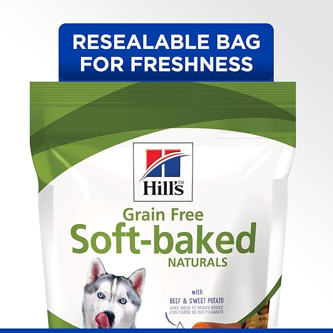 Hill's Grain Free Soft-Baked Naturals Dog Treats, Beef & Sweet Potato, 8 oz. Bag