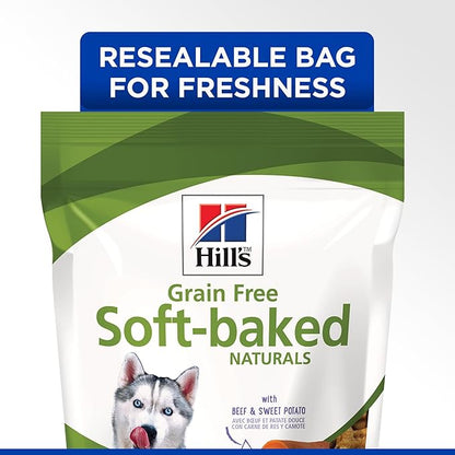 Hill's Grain Free Soft-Baked Naturals Dog Treats, Beef & Sweet Potato, 8 oz. Bag