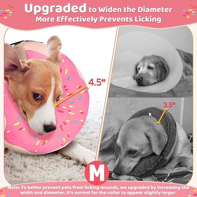 Gimars Inflatable Dog Cone Alternative Dog Donut Collar After Surgery, Soft Dog Neck Pillow Recovery Cone Collar, E Collar and Elizabethan Collar Alternative for Small and Medium Dogs